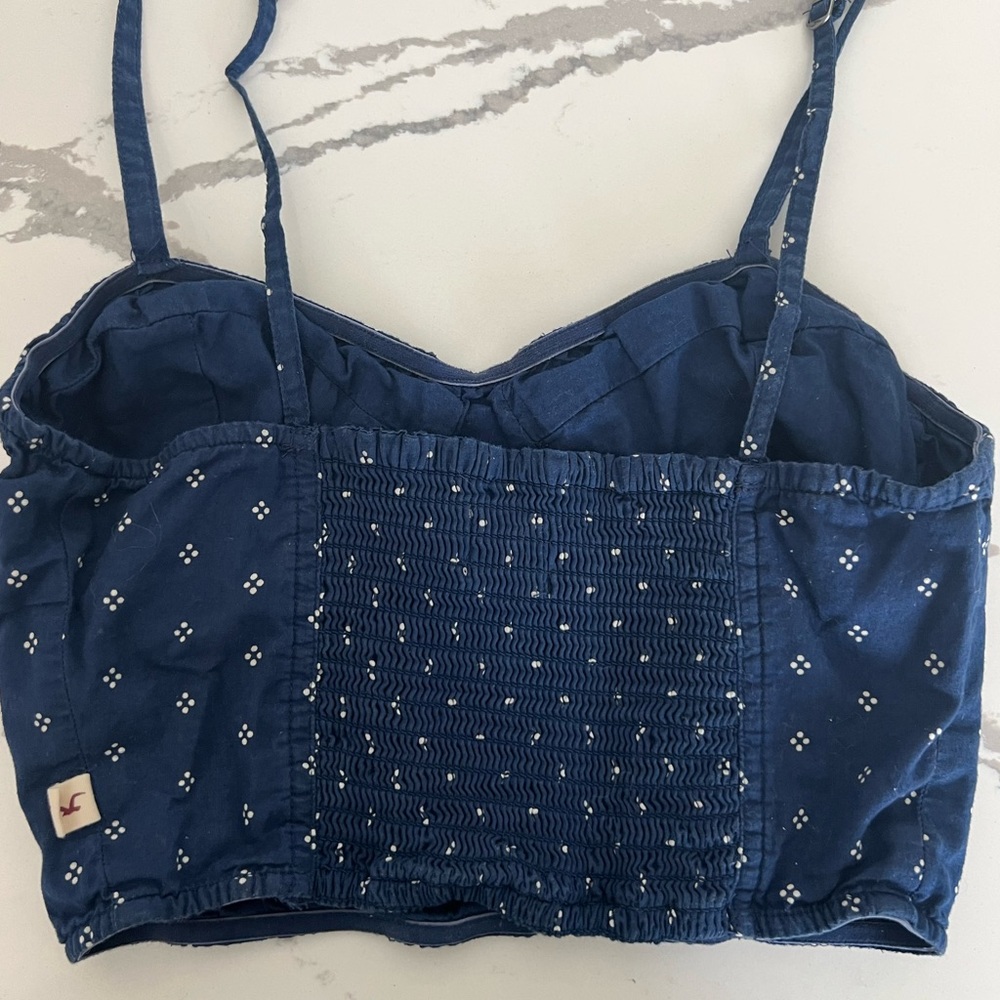 Hollister Women's Crop Top Navy Blueβ Bralette crop top Size Small